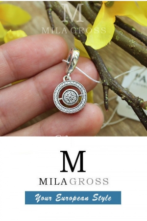 Подвес Пандора Вращающиеся сердца (Spinning Signature Pendant), серебро
