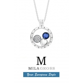Средний медальон с петитами "Blue Droplet medallion" (серебро)