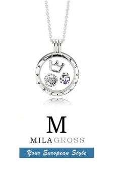 Среднее локет ожерелье "Божья Коровка" (Ladybug locket medallion), серебро