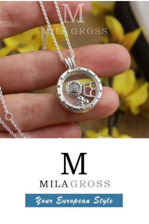 Среднее локет ожерелье "Божья Коровка" (Ladybug locket medallion), серебро