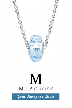 Бусина Пандора мурано зимняя коллекция "Ice Drops murano" (серебро)