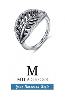 Эксклюзивное кольцо "Лист" (Tropical Ring), серебро