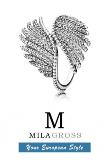 Кольцо Pandora "Волшебные перья" (Majestic Feathers Ring), серебро