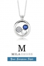 Средний медальон с петитами "Blue Droplet medallion" (серебро)